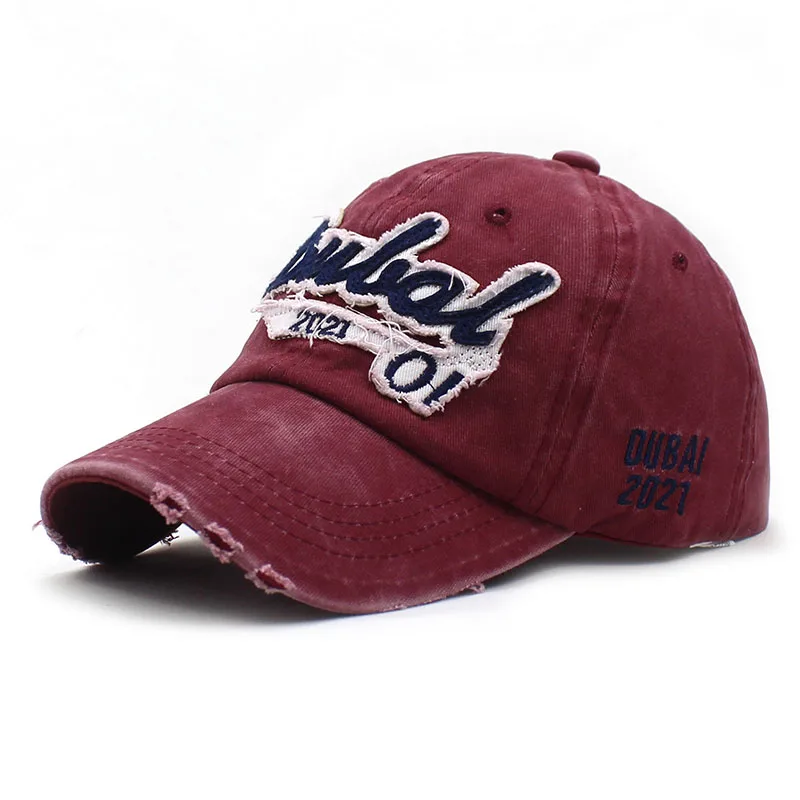 

Ditpossible Embroidery Letters Vintage Men Baseball Caps Washed Cotton Snapbacks Hats for Women Adjustable Sports Visor