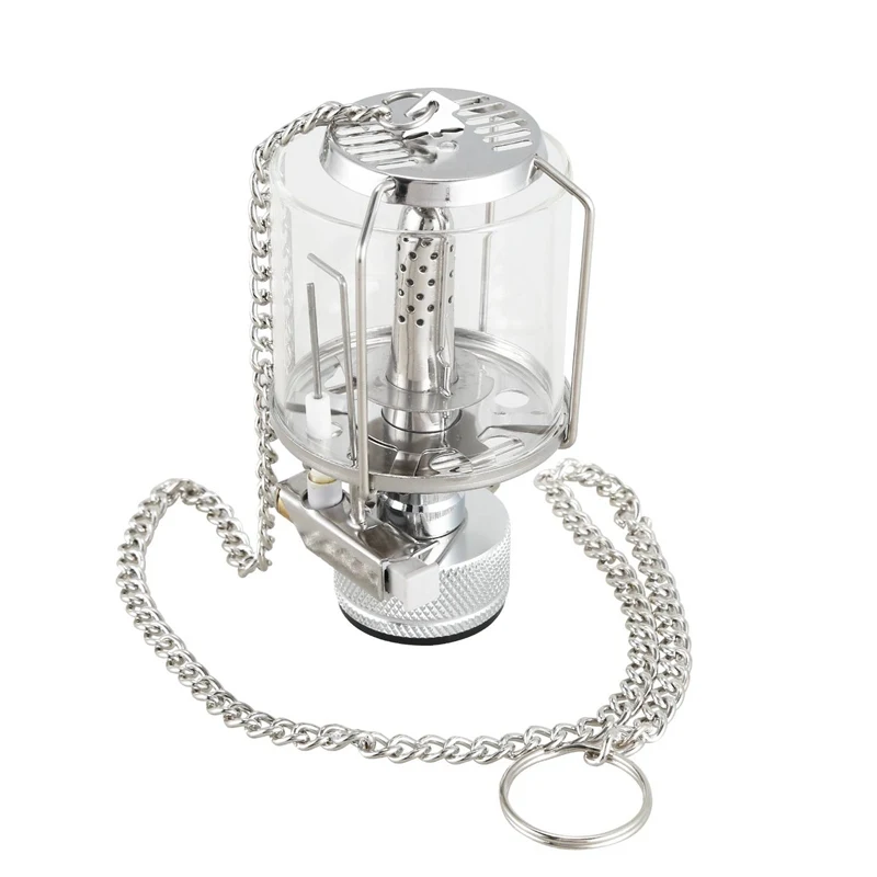 

Mini Camping Lantern Gas Light Portable Tent Glass Lamp Butane 80LUX Light BL