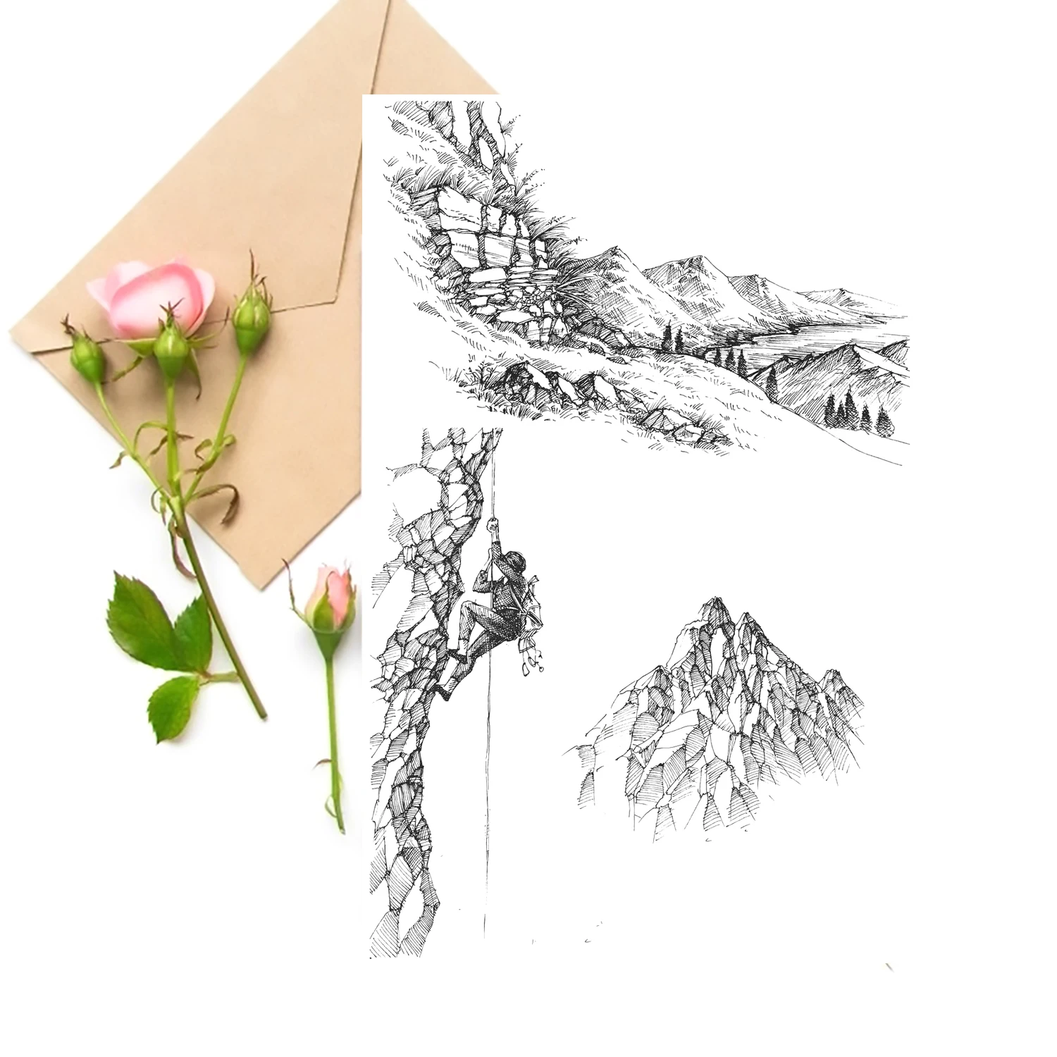 

Rock Climbing Clear Stamps For DIY Scrapbooking Card Making Silicone Stamps Fun Decoration Supplies
