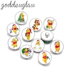 10 шт., круглые стеклянные пуговицы для браслета, 18 мм