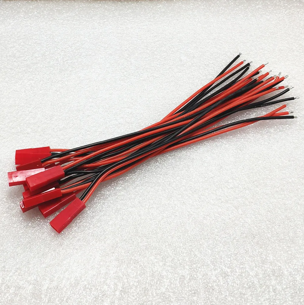 10 пар 10/15/30 см 2-контактный разъем JST 22AWG силиконовый провод кабель питания