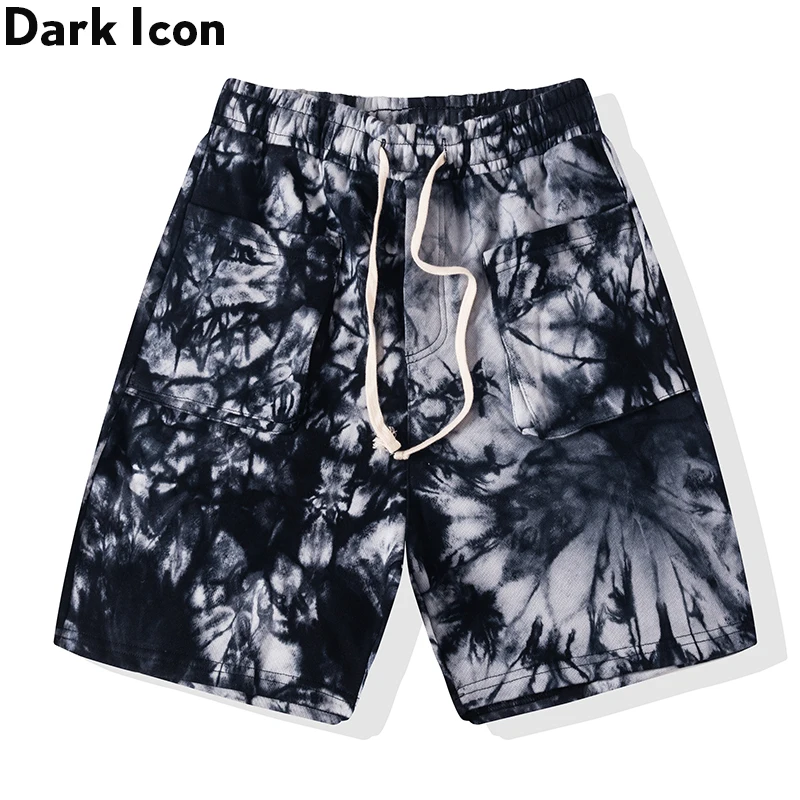 Мужские шорты с карманами темно синие эластичной резинкой на талии уличные для