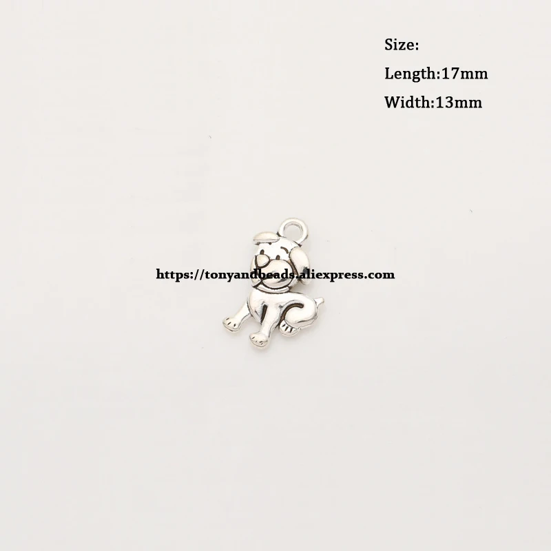 (50 шт./лот) подвеска в форме собаки из цинкового сплава тибетское серебро