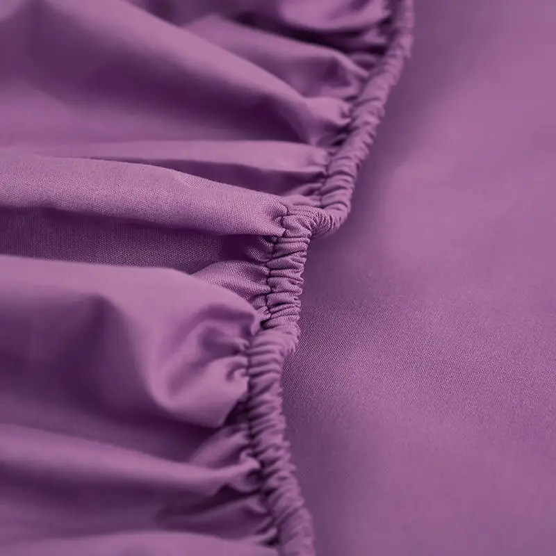 Bonenjoy 1pc Purple Bed Sheet Queen Size funda nordica cama 135 Fitted King on Elastic 180x200(without pillowcase - купить по
