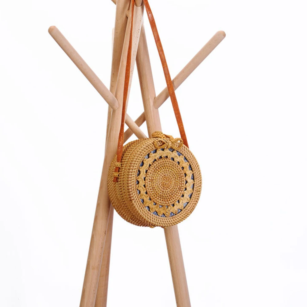 Плетеные сумки из ротанга с вышивкой через плечо Пляжная соломенная вязка