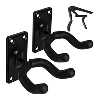guitar wall mount hanger hook holder stand for acoustic electric and bass guitars with guitar capo ukulele banjo