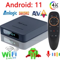 S96 Mate Smart TV Box Android 11 Amlogic S905W2 2,4G & 5G Wifi BT5.0 3D 4K Voice HD медиаплеер 32G 4GB