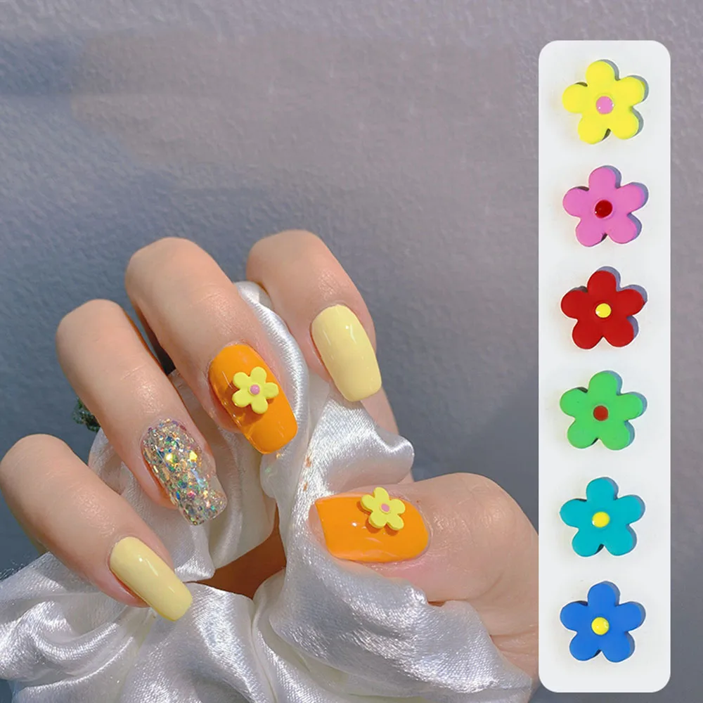 

Nail Art Sunflower Mini Flower Small Fresh Frosted Color Five Petal Flower Macaron Three-dimensional Cute Flower Nail Decoration