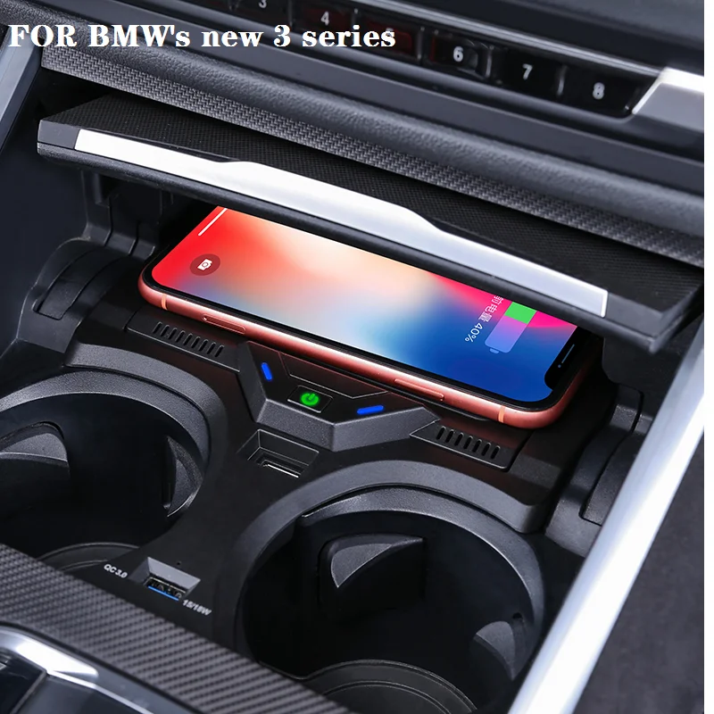 Автомобильное беспроводное зарядное устройство с NFC-картой для BMW 3 серии G20 G28 4 серии, аксессуары для быстрой зарядки телефона 2020 2021 для LHD
