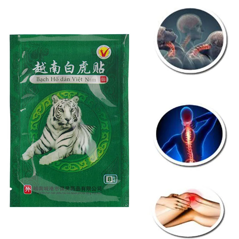 64 шт/8 мешков Вьетнам белый тигр бальзам Боль Патч мышцы плечо артрит китайский из