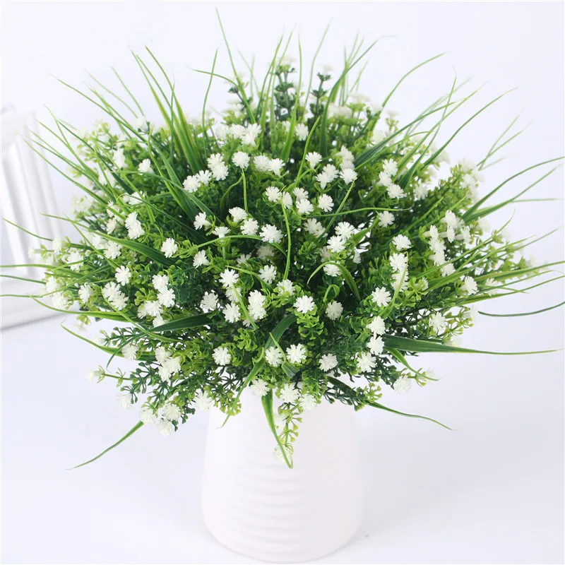 1 букет ярких зеленых пластиковых трав искусственные цветы для украшения свадьбы