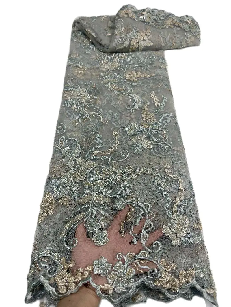 

2022 французское свадебное платье для невесты, новейшее швейцарское 3D вышитое кружево, Африканское высокое качество, сетчатая гладкая ткань