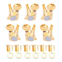 6 guitar tuning pegs verrouillage tuner touches guitar strings button 3l 3r gold