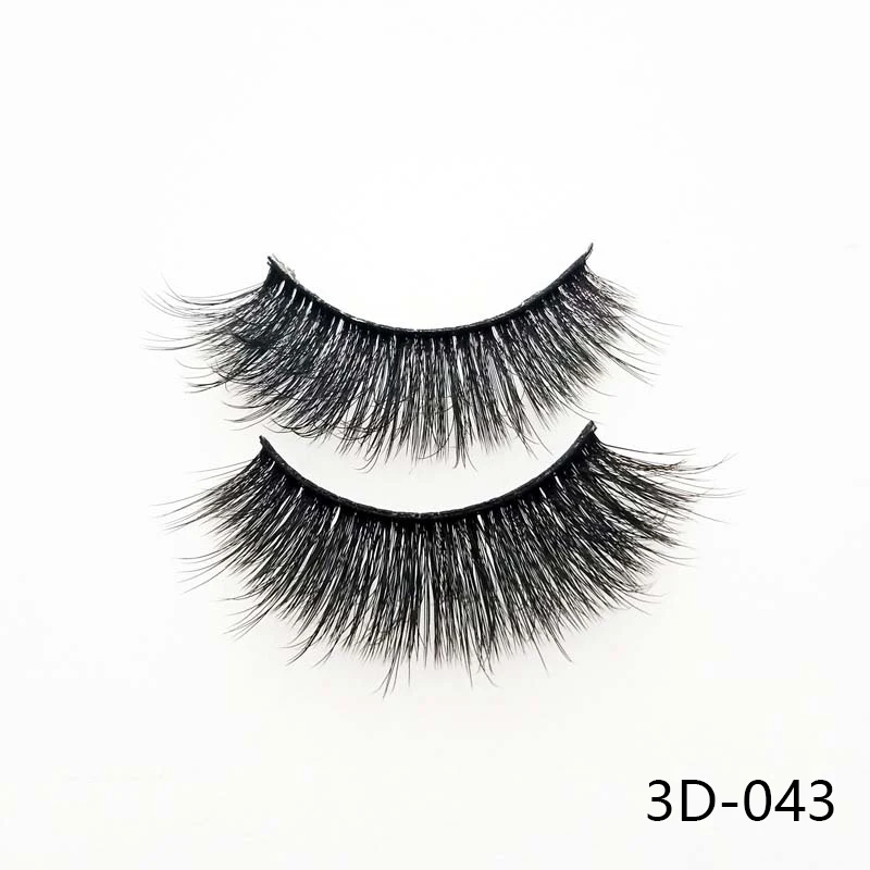 3D-028 3 пары черные настоящие норковые натуральные крестовые длинные толстые ресницы накладные ресницы Инструменты для наращивания макияжа