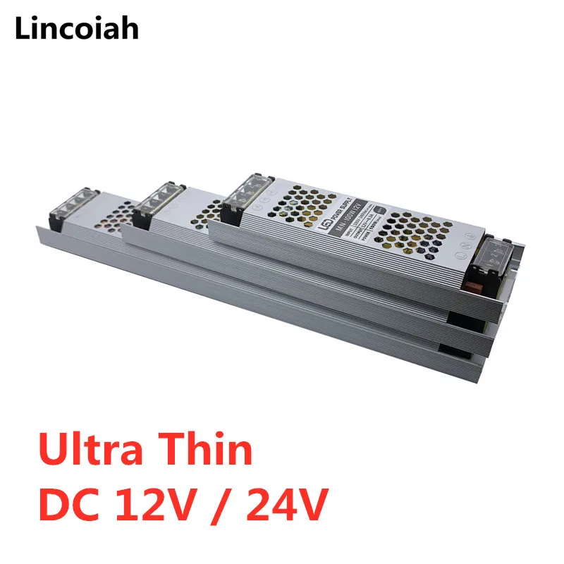 Ультра тонкий блок питания светодиодной ленты DC12V 24V 5A 8A электронный