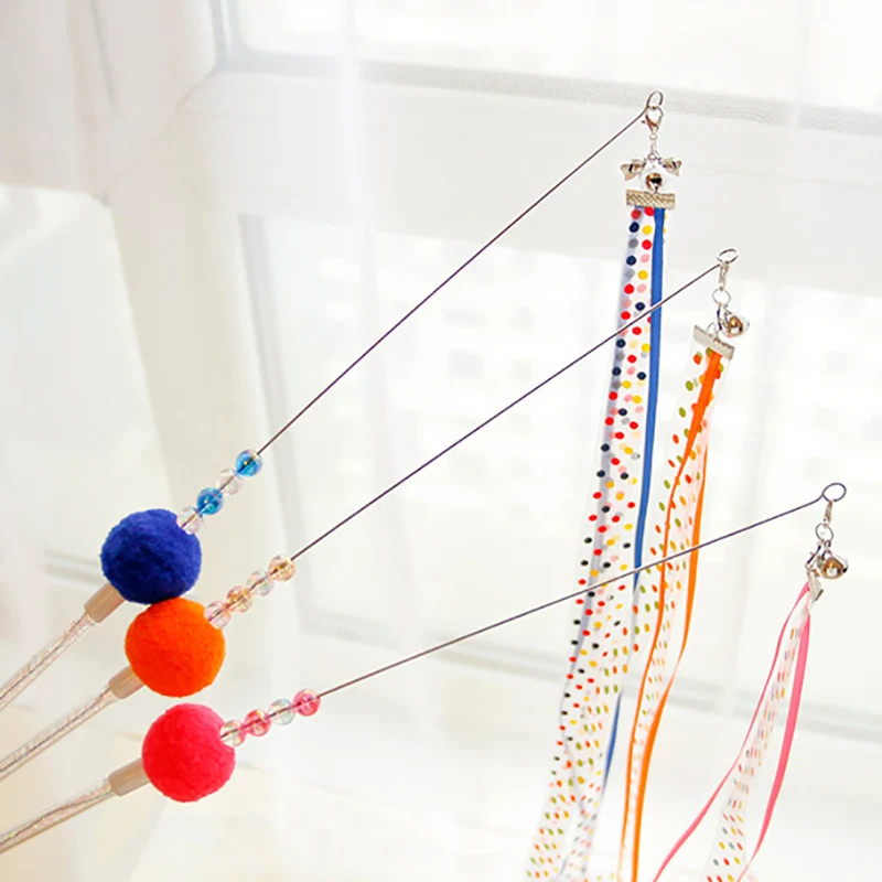 Pet длинный стержень Дразнилка для кошки игрушка интерактивная кота упражнения