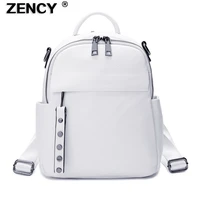 zency 2021 year fashion new 100 genuine cow leather women backpack girl soft real top grade cowhide book bag style knapsack