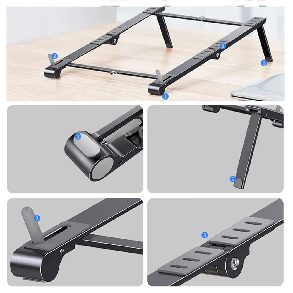 

New 3 In 1 Mini Portable Aluminum Alloy Holder Tablet Phone Laptop Stand Foldable Variable For Ipad Mobile Cellphone Notebook