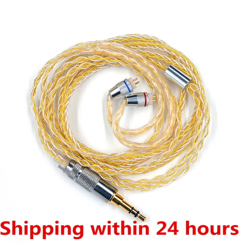 

KZ Earphones Gold Silver Mixed plated Upgrade cable Headphone wire for ZS10 Pro ZSN AS10 AS06 ZST ES4 ZSN Pro BA10 ES4 ZSX C12