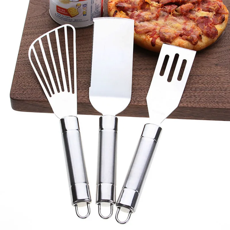 

Multifunctional Stainless Steel Korean style Cuisine Fried Fish Shovel Pizza Turner Hollow steak Scoop 5pc/lot