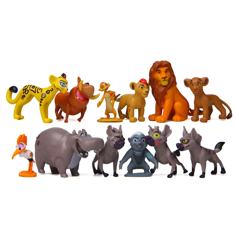 

12Pcs Anime Lion Hippo Warthog Figurines Garden Home Desk Decor Mini Animal Miniatures DIY Photograph Props