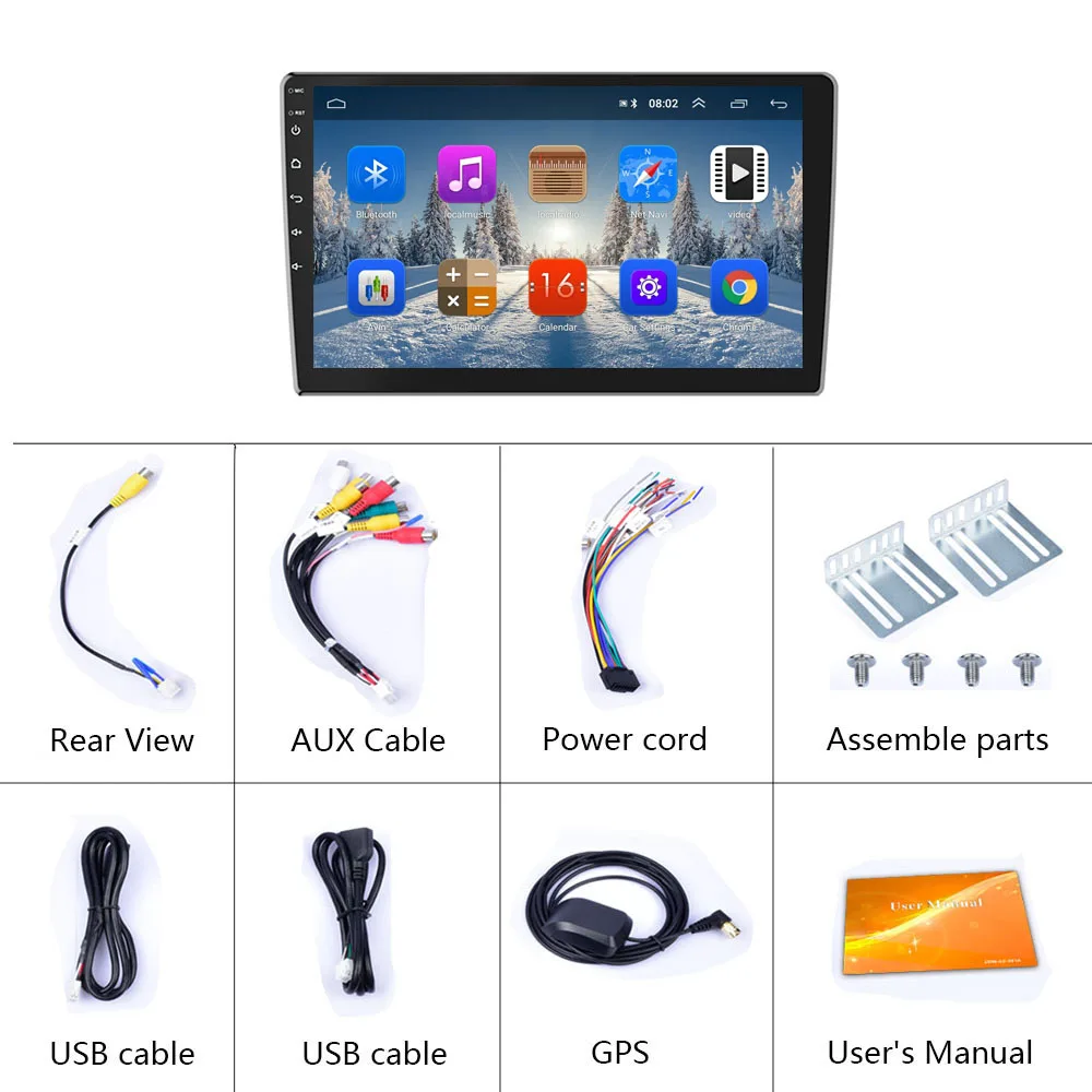 Podofo 2din Android Автомагнитола 9 дюймов Автомобильный мультимедийный плеер 2.5D gps WiFi для