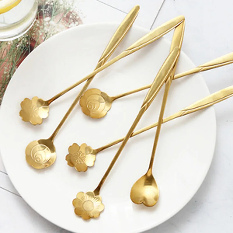 Креативная кофейная ложка для перемешивания с длинной ручкой десертная