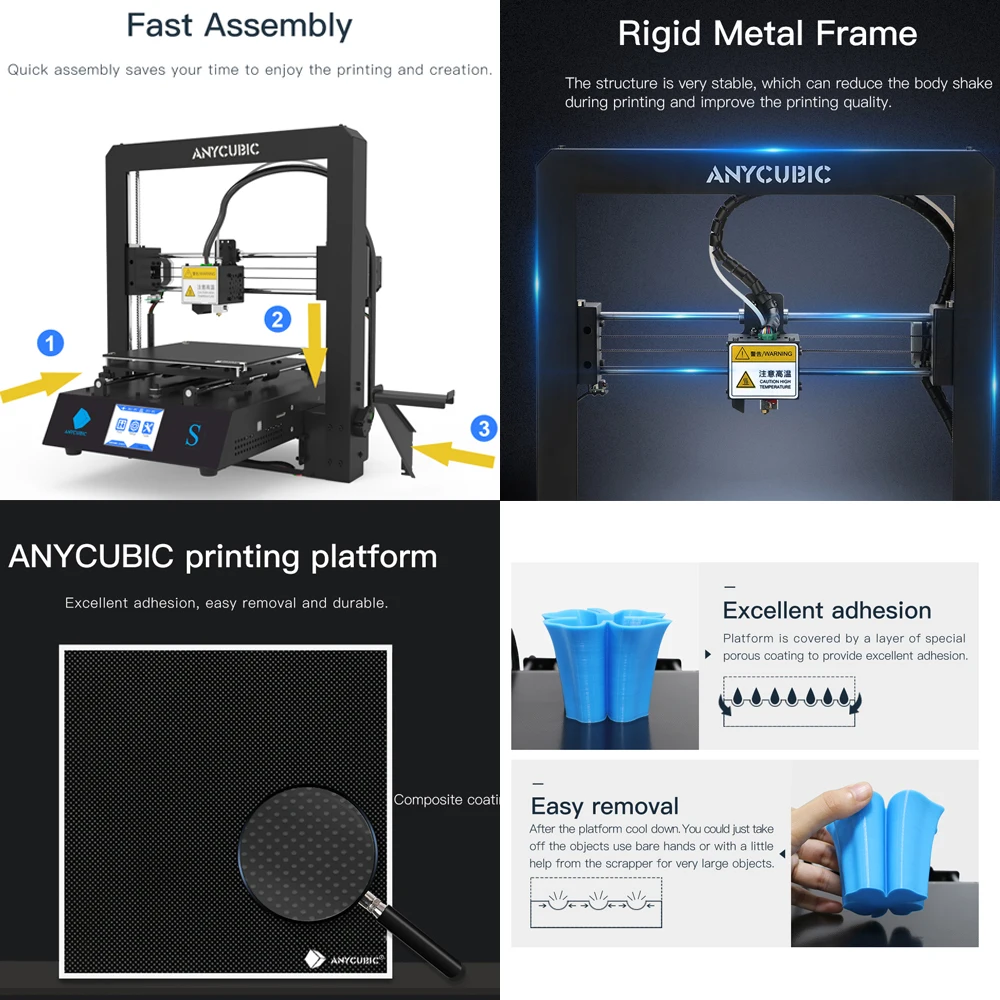 Anycubic 3D-принтеры мега-S 3D принт Наборы размера плюс MegaS металлический сенсорный