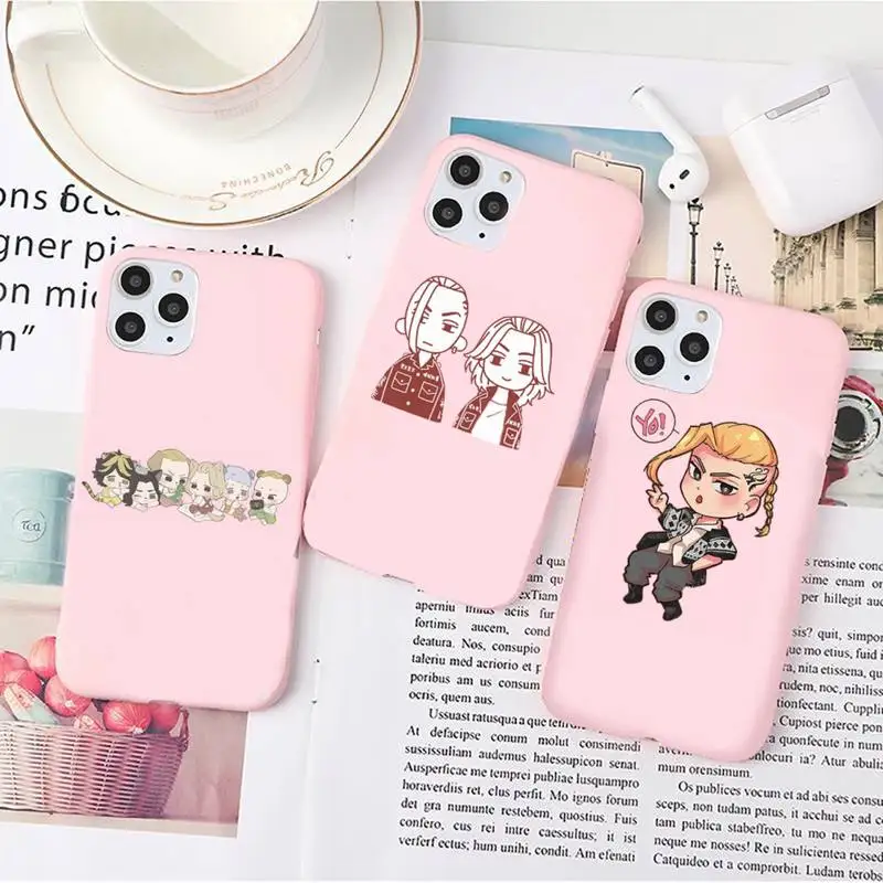 

Tokyo Revengers anime cute Phone Case Candy Color for iPhone 6 7 8 11 12 s mini pro X XS XR MAX Plus