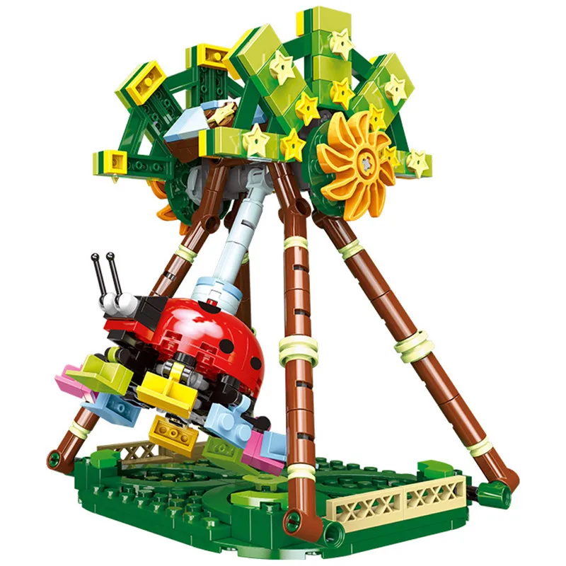 

Xingbao 01114 Scenic Paradise Hanging Hammer Rides Building Blocks Toys Amusement Park Model SerieBrick With Figures