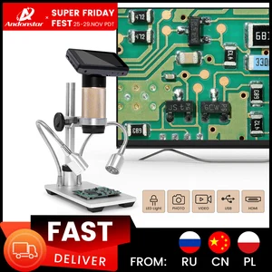 Цифровой микроскоп Andonstar ADSM201 HDMIUSB для пайки, 1080P FHD, на большие расстояния до объекта, для SMD PCB, проверка ремонта сотовых телефонов