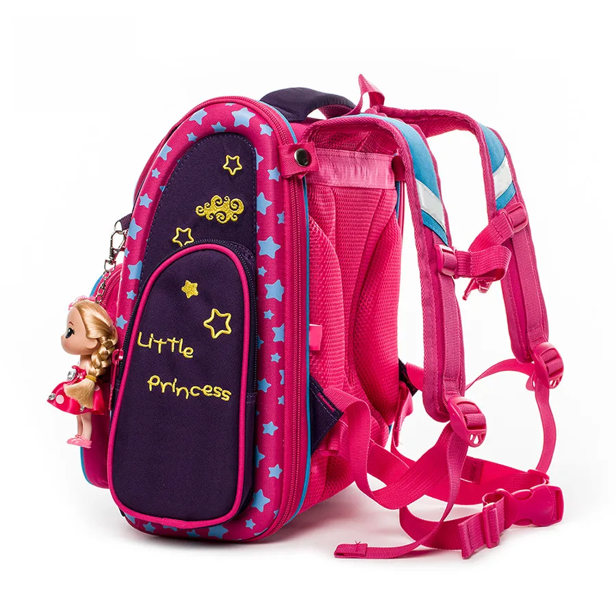 KH003 Kids 5-8 years 3D Orthopedic School Backpack For Girls Cartoon Swan School Bags Children Primary  Schoolbag Backpack