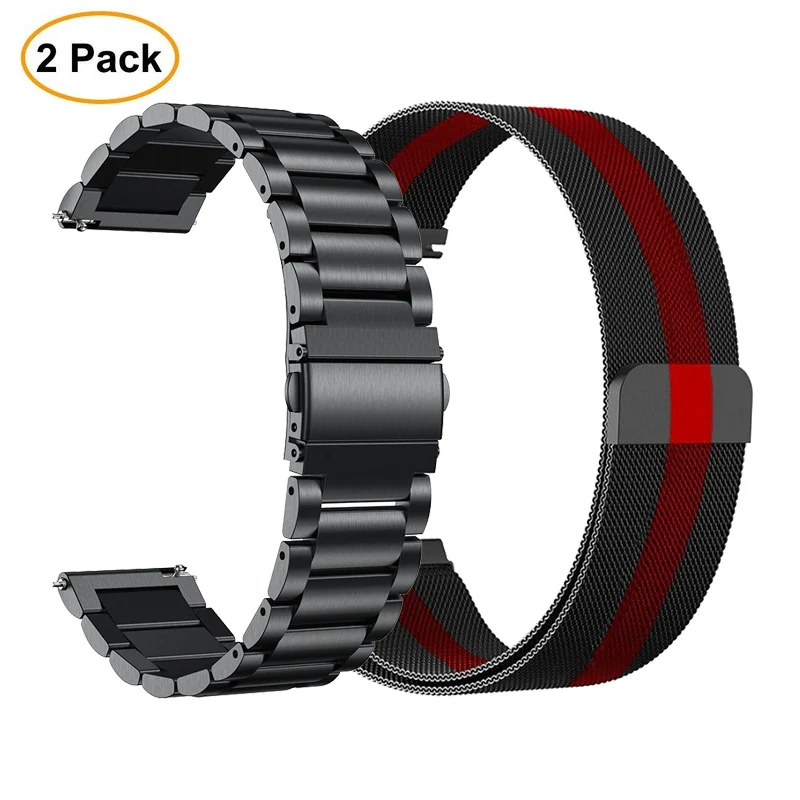 2PCS Браслет для часов из нержавеющей стали для huawei Watch GT Honor Magic Watch 2pro металлический ремешок для huawei gt 2 46 мм ремешок для часов 22 мм - Цвет: 2PCS