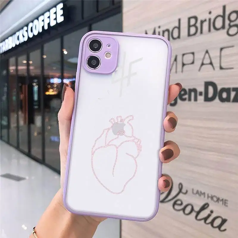 

PNL QLF Phone Case Matte Transparent For iPhone 12 Mini 11 Pro XR XS Max 7 8 Plus