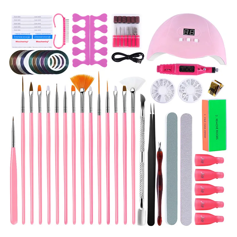 

Muti-Function Nail Set Manicure Gel Nail Polish Kit Electric Nail Drill Phototherapy Machine Set Painted Pen Manicure Set Gift