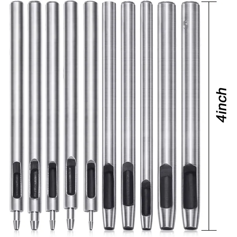 12 Pcs Leather Hole Punch Cutter 0.5 mm to 5 Hollow Working Tools Edge Skiving DIY Craft Tool | Дом и сад