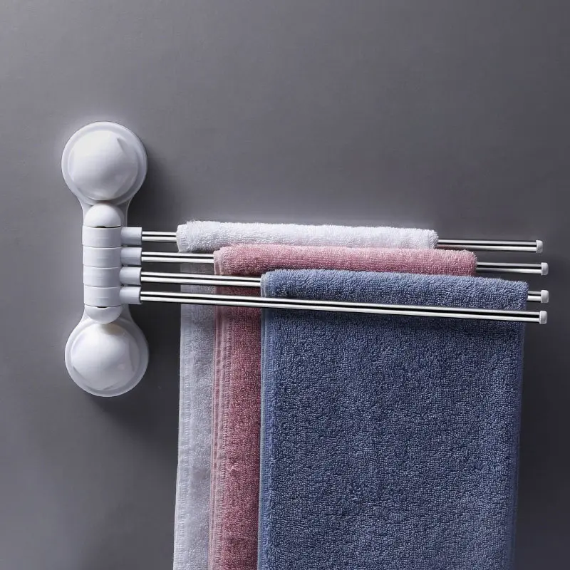

Shuangqing Multi-bar Rotating Towel Stainless Steel Bathroom Towels Bath Towel Rack Bathroom Multifunctional Shelf