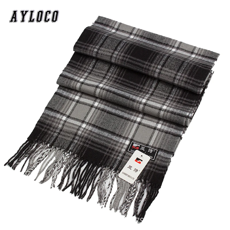 Брендовый роскошный зимний кашемировый мужской шарф Женский клетчатый