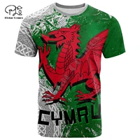tessffel country emblem flag wales cymru dragon tattoo 3dprint menwomen summer casual funny short sleeve t shirts streetwear a1