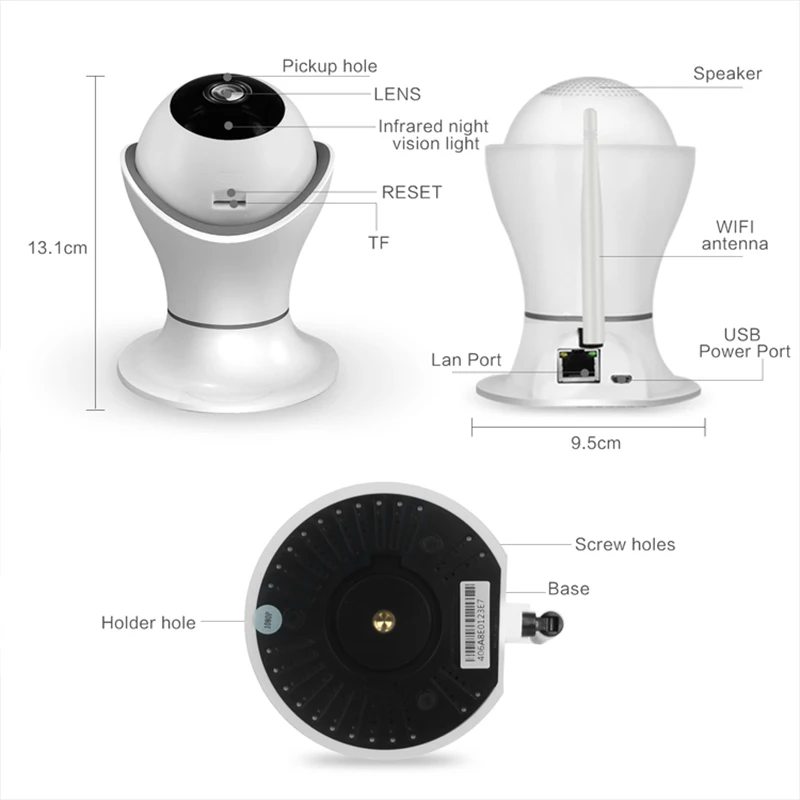1080P 360 градусов вращение PTZ IP Wi-Fi Камера Беспроводной сети охранного
