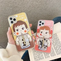 milk tea pattern phone case for iphone 11 pro x xs max xr 7 8 plus se 2020 quicksand cartoon back cover new product