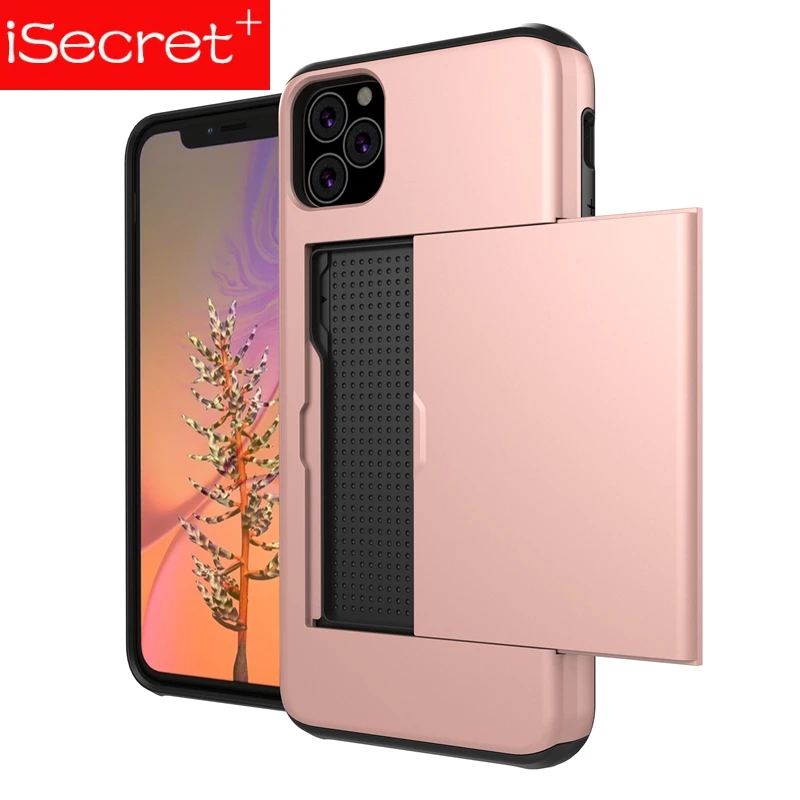 Чехол для мобильного телефона iSecret Spigen Slim Armor с высокой степенью защиты от ударов из TPU и ПК с карманом для карт для iPhone 11 Pro Max X XS XR 8 7 6 6S Plus.