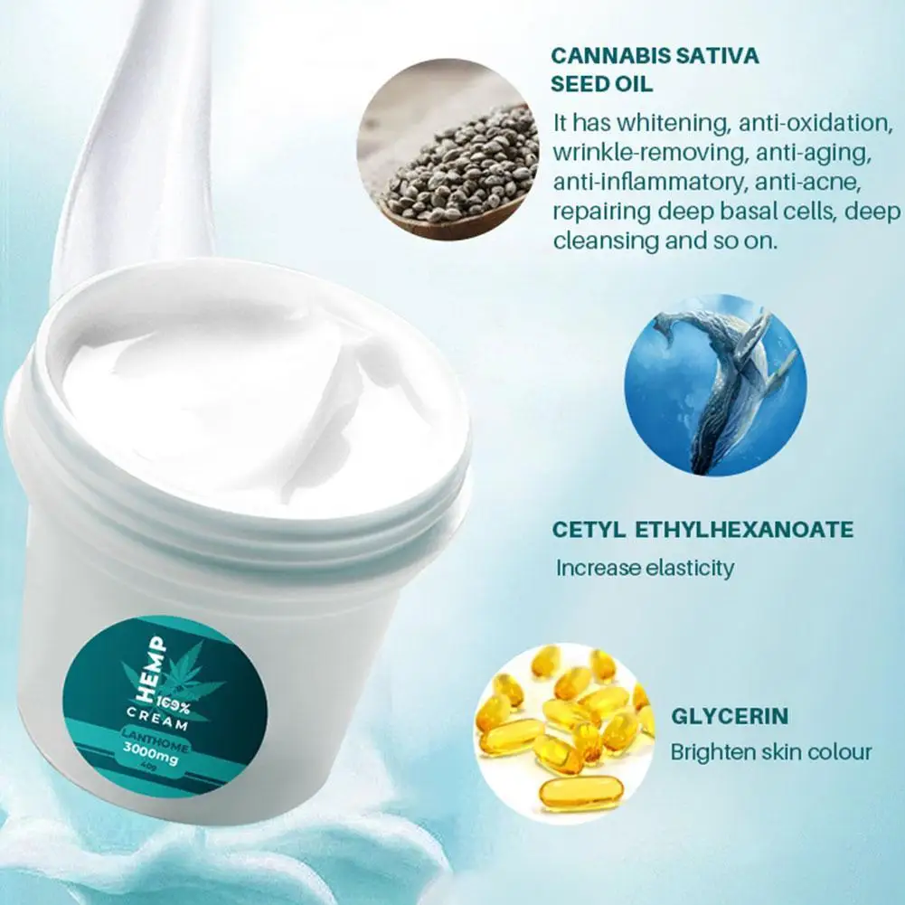 40 г конопляное масло увлажняющий крем с гиалуроновой кислотой питательный