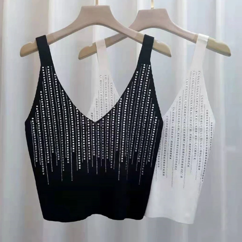 Женские сексуальные платья без рукавов с v образным вырезом топ на бретелях