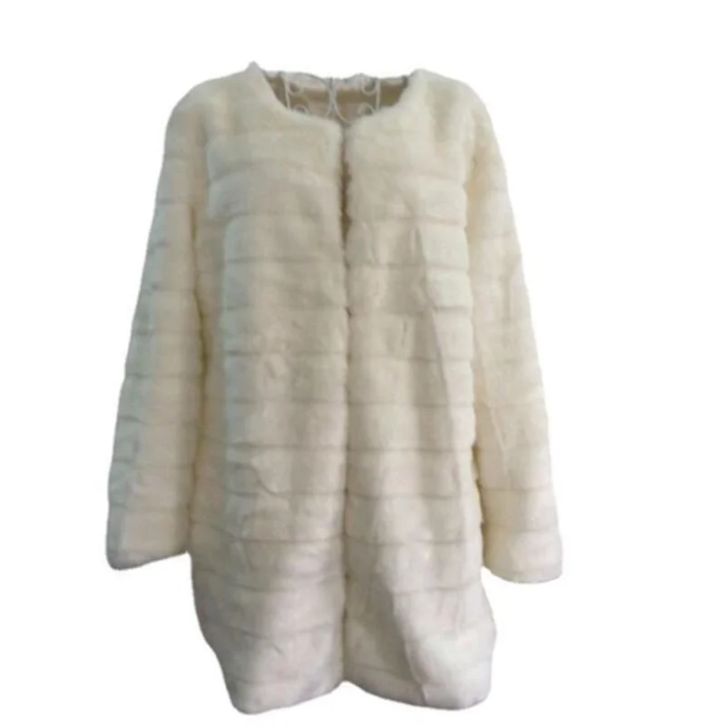 New Ladies Fur Coat Womens European And American Fashion Mid-Length Imitation Mink Jackets Thick Autumn And Winter