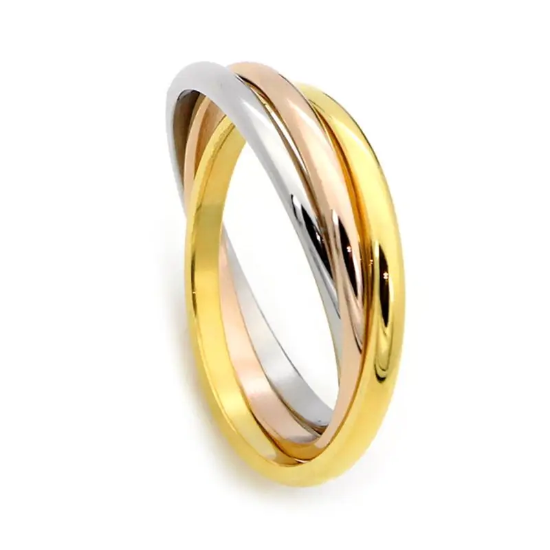 

Tricolour Classic Ring Titanium Steel Trend Fashion Mainstream Girls Ring