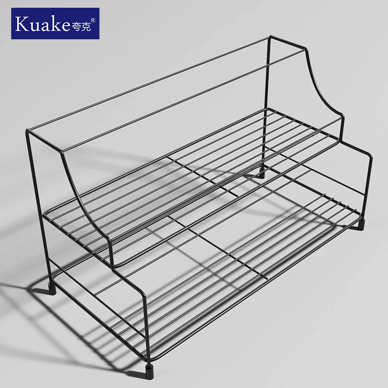 

Kitchen shelf table household large oil pot seasoning rack multi-layer simple storage rack space saving iron shelf