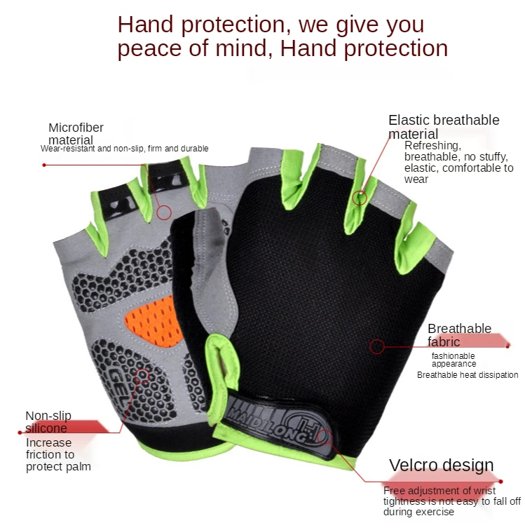 

Two Pairs Summer Cycling Gloves Running Glove Training Hiking Glove Fingerless Motorcycle Gloves Shock Absorption Radiating