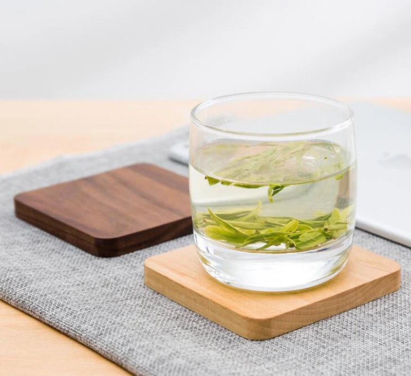 

Creative beech wood or black walnut coaster, heat proof and heat insulation cushion, solid wood beech round cup and pot cushion