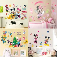 cartoon mickey minnie princess height measure wall stickers decals for kids growth chart wall art poster mural door stickers